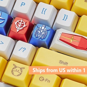 Gundam Anime Aluminum Artisan Keycaps for Mechanical Keyboard Cherry MX
