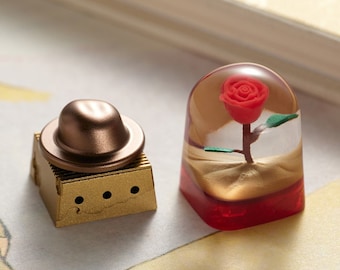 The Little Prince Rose Elephant Hat Resin Keycap for Mechanical Keyboard Cherry MX
