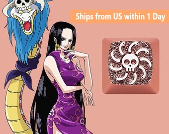 ONE PIECE Hancock Whitebeard Buggy MarineGenuine Aluminum Artisan Mechanical Keycap Light Transparent Collection Piece