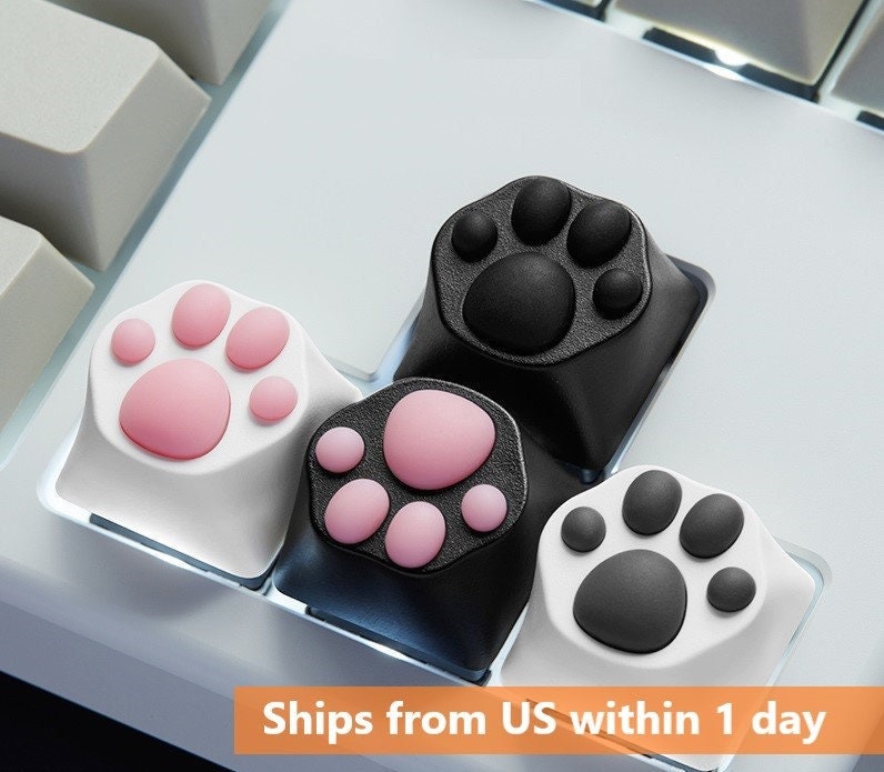 Kitten Paw Classic Multi-Color ABS & Silicon Artisan Keycap Mechanica…