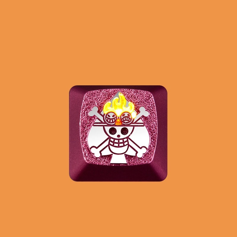 Portgas D Ace One Piece Genuine Aluminum Artisan Mechanical Keycap  Collection Piece Cherry MX 