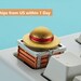 Rotating Genuine One Piece 3D Keycap Luffy Aluminum Alloy Medal Mechanical Rotate Hat Light Transparent Backlit on Keyboard 1Pcs