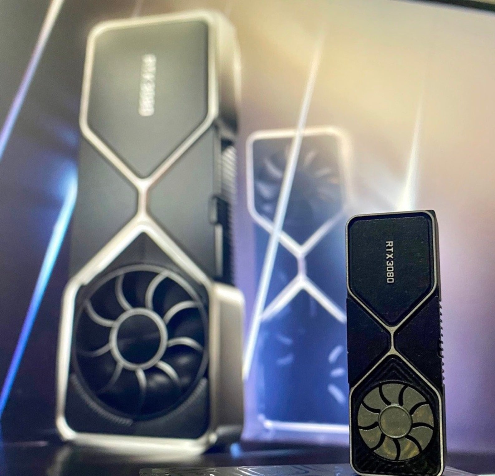 Rtx3080 graphics card keycap gpu 2 75u rotating artisan metal right