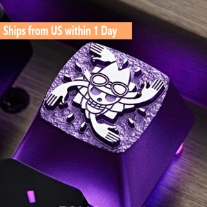 ONE PIECE ROBIN Genuine Aluminum Artisan Mechanical Keycap Light Transparent Collection Piece