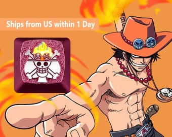 Portgas D Ace One Piece Genuine Aluminum Artisan Mechanical Keycap Collection Piece Cherry MX