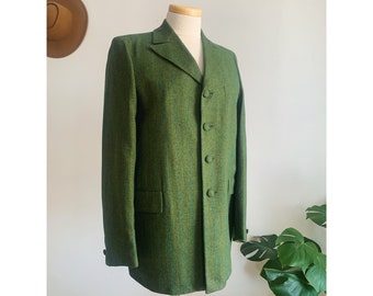 1970s Deadstock Wool Blazer Jacket | 1970s NOS Striped Wool Single Breasted Blazer | Vintage NWT Wool Suit Jacket