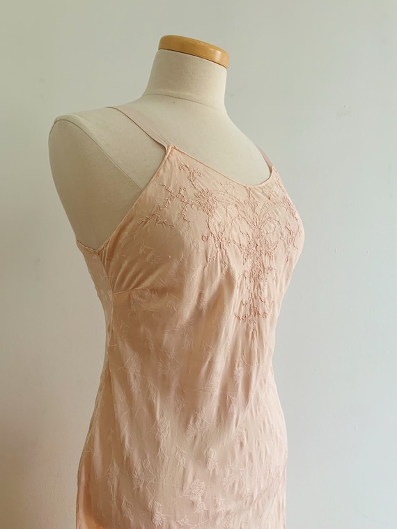 30s Jacquard Silk Embroidered Slip Dress | 1930s … - image 7