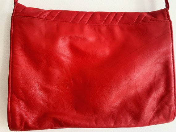 Vintage 80s Jane Shilton lipstick red leather cro… - image 9
