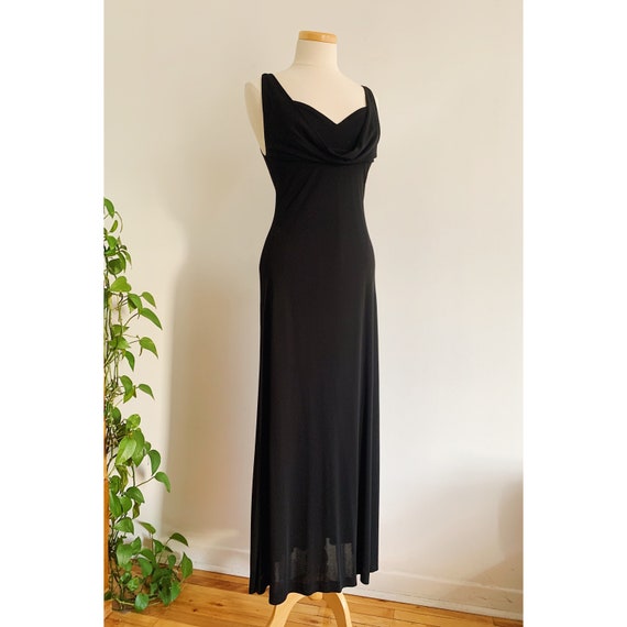 90s Nicole Miller 90s Cowl Neck Double Strap Maxi… - image 1