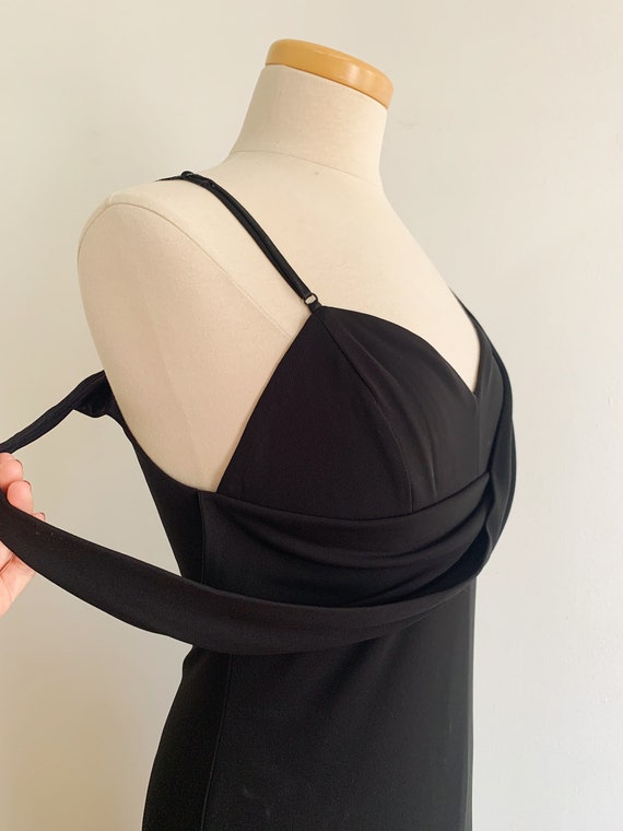 90s Nicole Miller 90s Cowl Neck Double Strap Maxi… - image 4