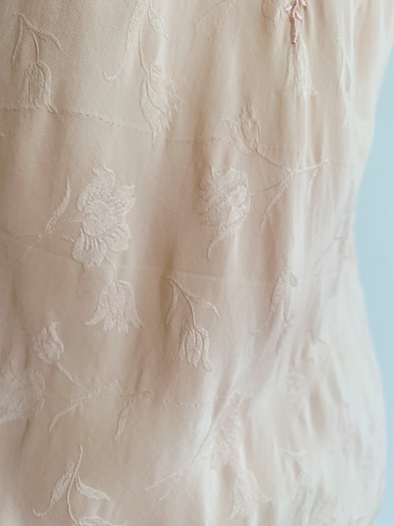 30s Jacquard Silk Embroidered Slip Dress | 1930s … - image 4