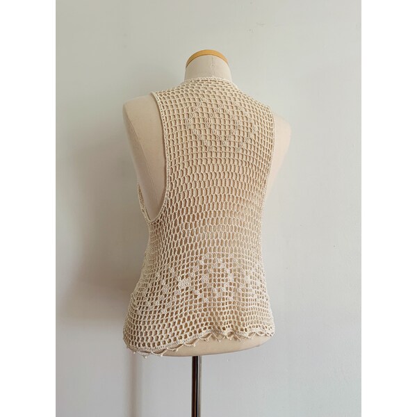 Retro Patchwork Crochet Vest