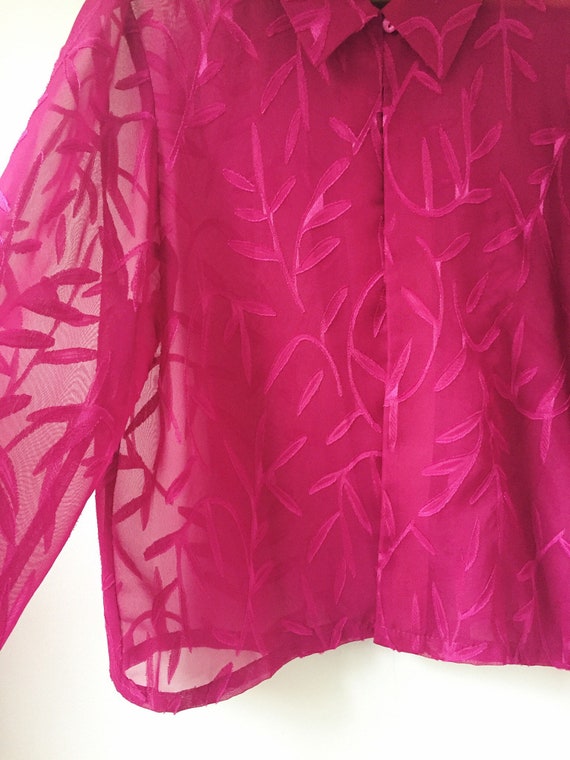 Vintage Organza Blouse with Applique