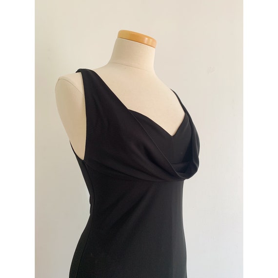 90s Nicole Miller 90s Cowl Neck Double Strap Maxi… - image 2