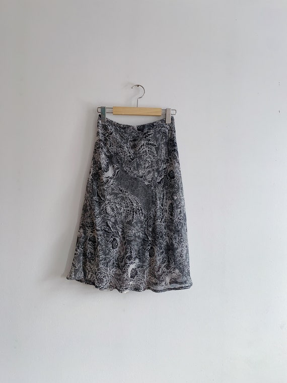 90s Y2K Floral Print Midi Skirt | 1990s 2000s Alt… - image 6