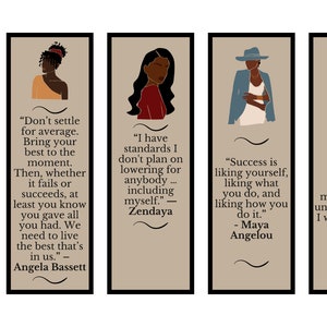 5-Pack Empowering Printable Bookmarks for Black Women & Girls | Perfect for Bookworms and Book Lovers - Ready to Print