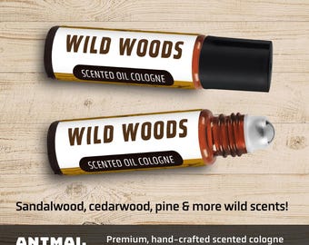 Wild Woods Men's Cologne Rollerball – Sandalwood Cedar Scent (10ml .33oz)