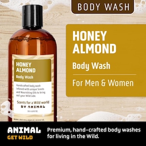 Honey Almond Body Wash – Hand-Crafted, Sweet Scent (16 oz)