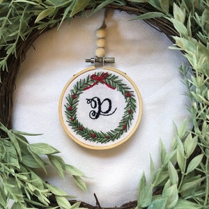 Custom Hand Embroidered Christmas Ornament, Ornament, Personalized Ornament, Christmas Gifts, Embroidered Gifts, Personalized Gifts