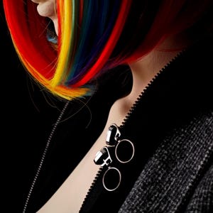 Zipper Black Silver Nickel Metal #8 Heavy Duty Two-Way Open Separating Teeth - Ring Pull - Black Woven Tape for Leather Jacket,Outdoor Gear.