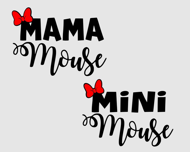 Mama Mouse and Mini Mouse svg Matching Disney svg disney | Etsy