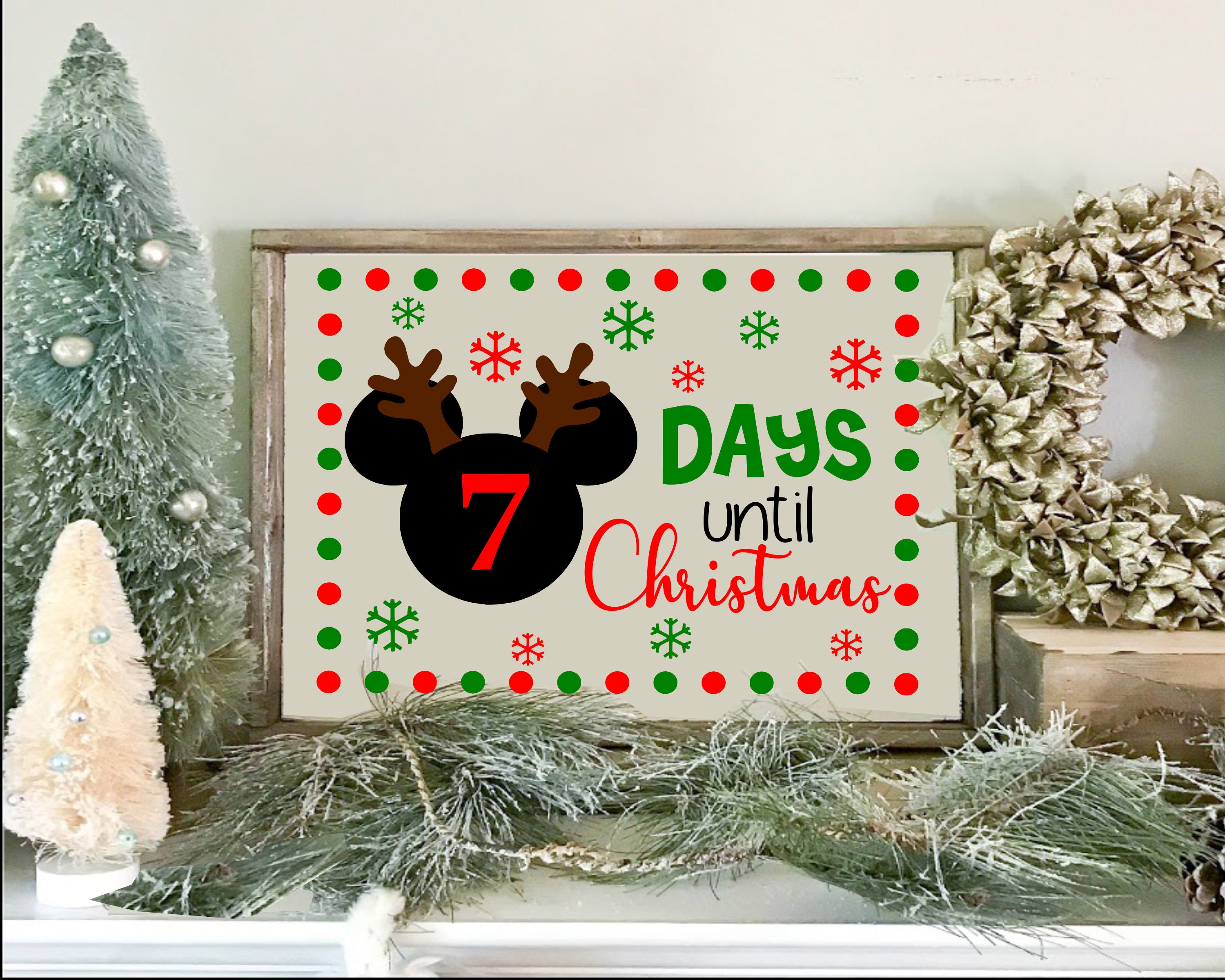 Mickey Mouse Christmas Countdown SVG Days Until Christmas Etsy
