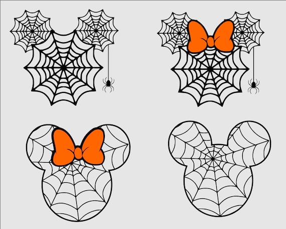 Mickey ears Spiderwebs svg Halloween Mickey svg bundle | Etsy
