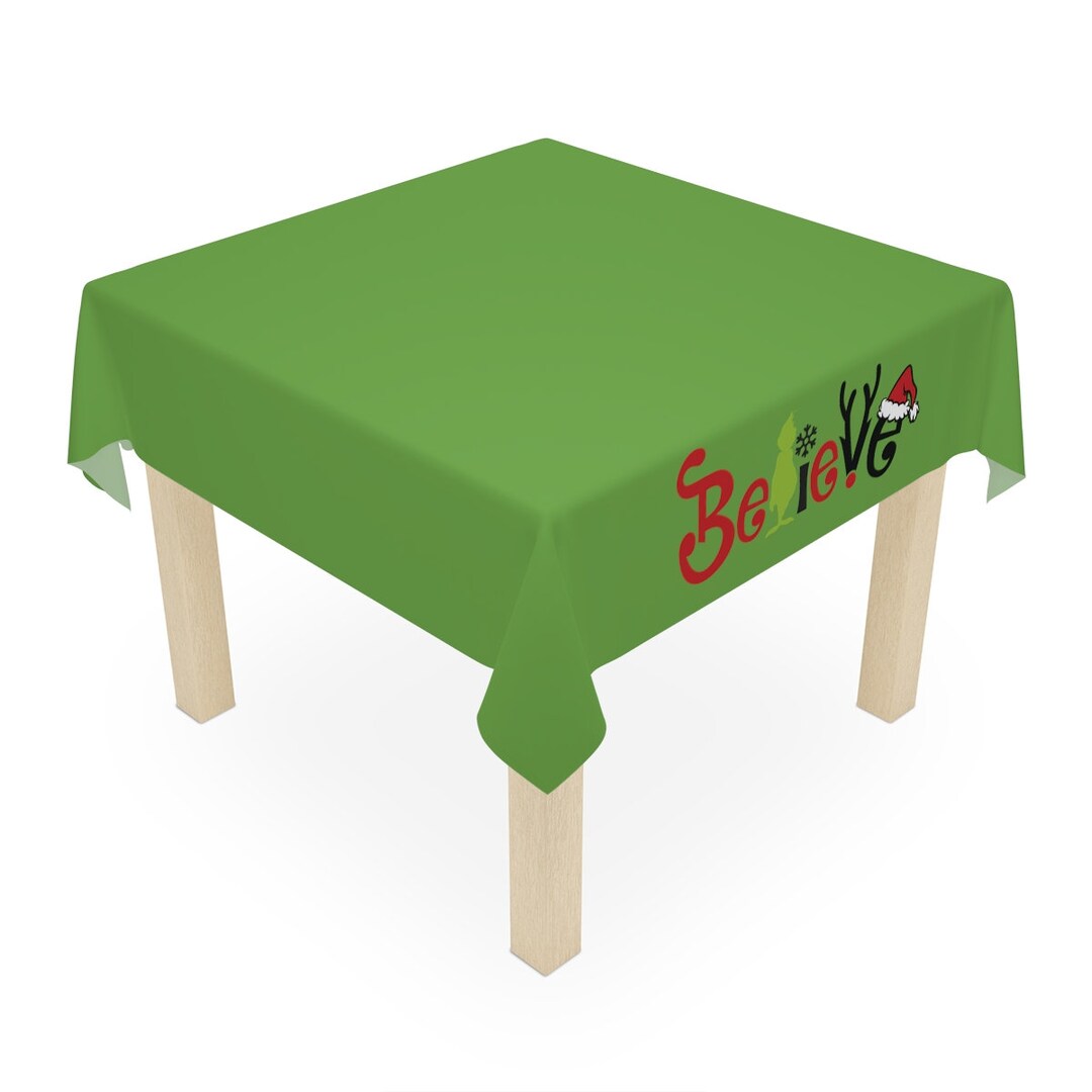 Believe Grinch Christmas Tablecloth Etsy