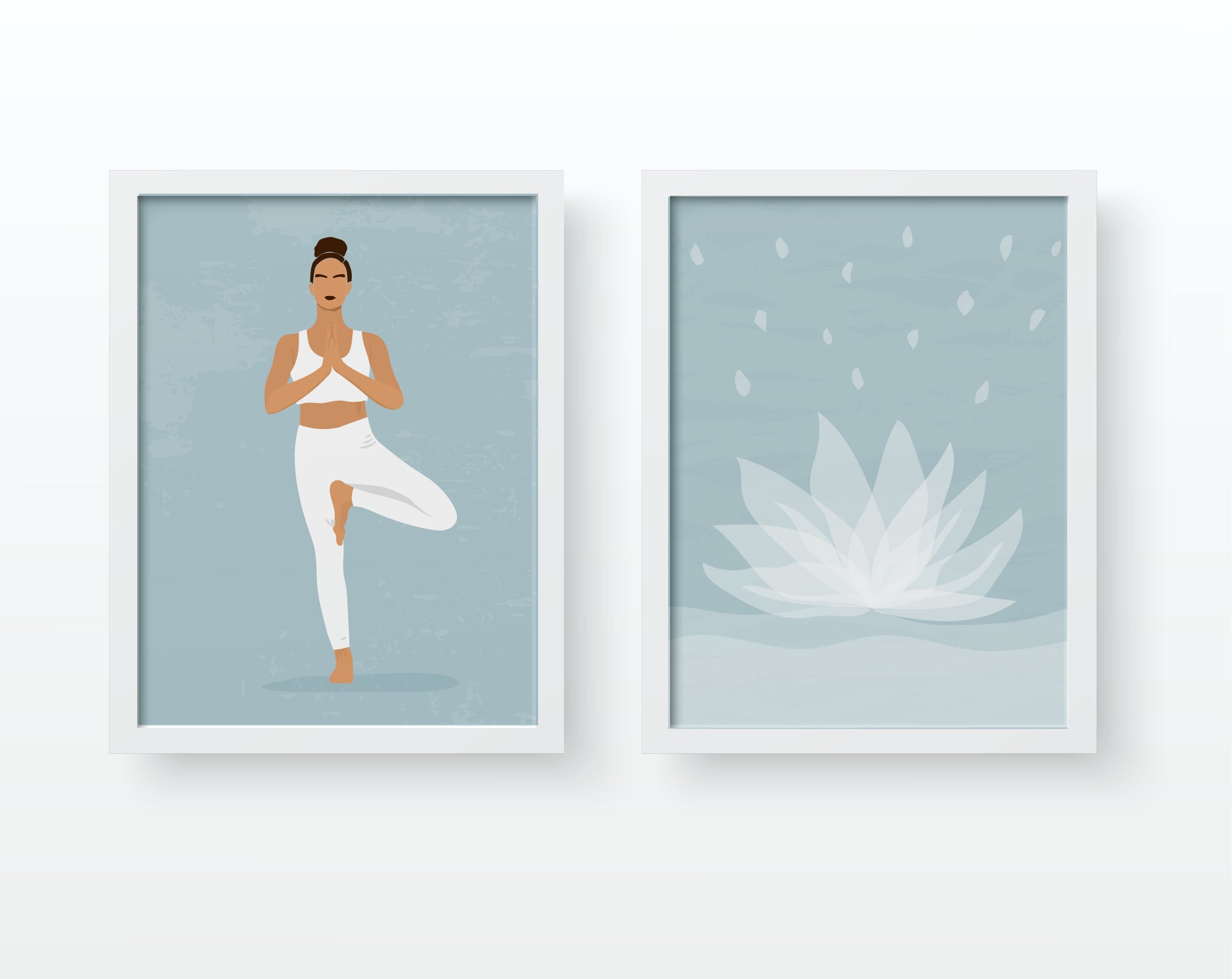 Yoga Wall Art. Yoga Blue Art Print. Etsy
