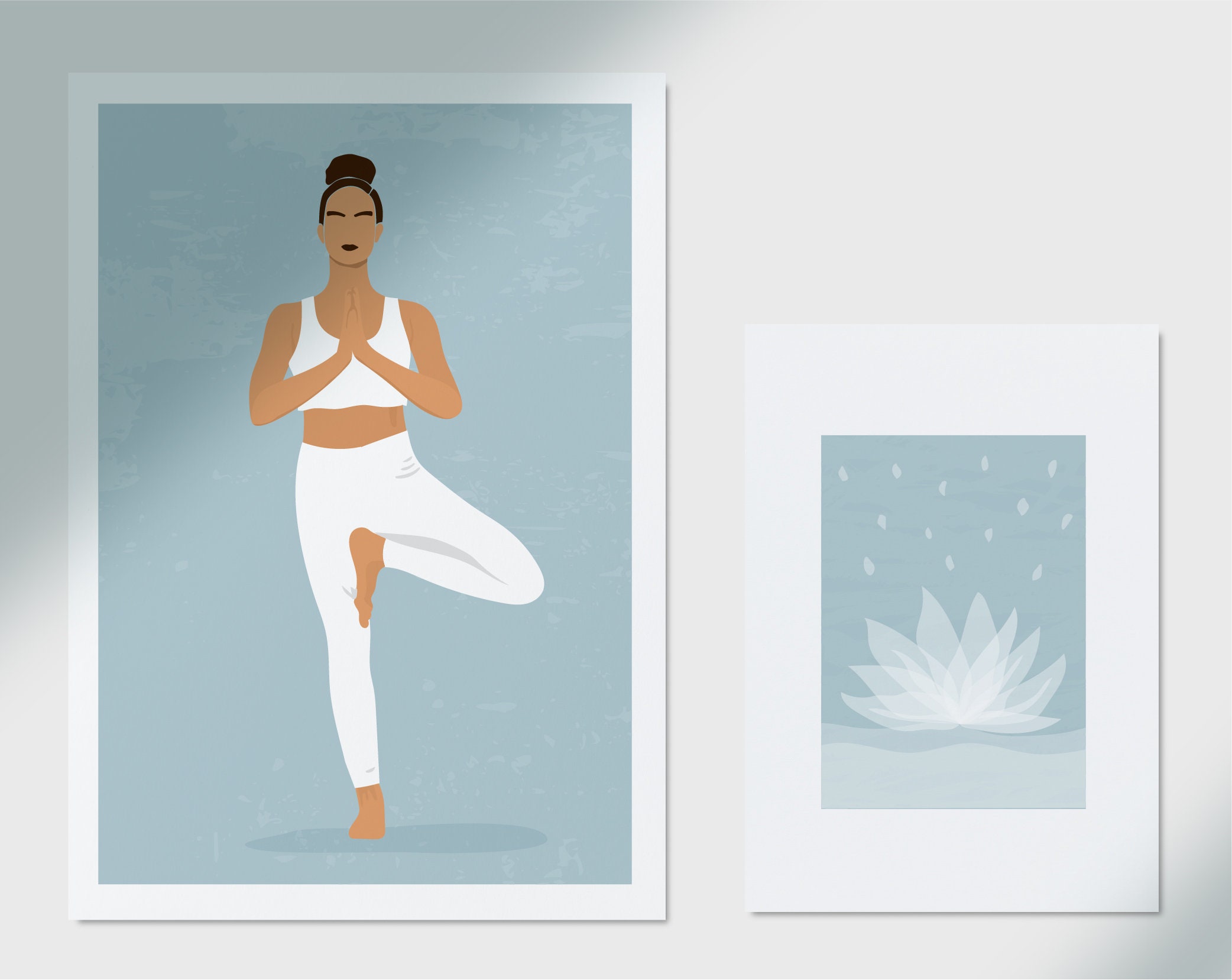 Yoga Wall Art. Yoga Blue Art Print. Etsy