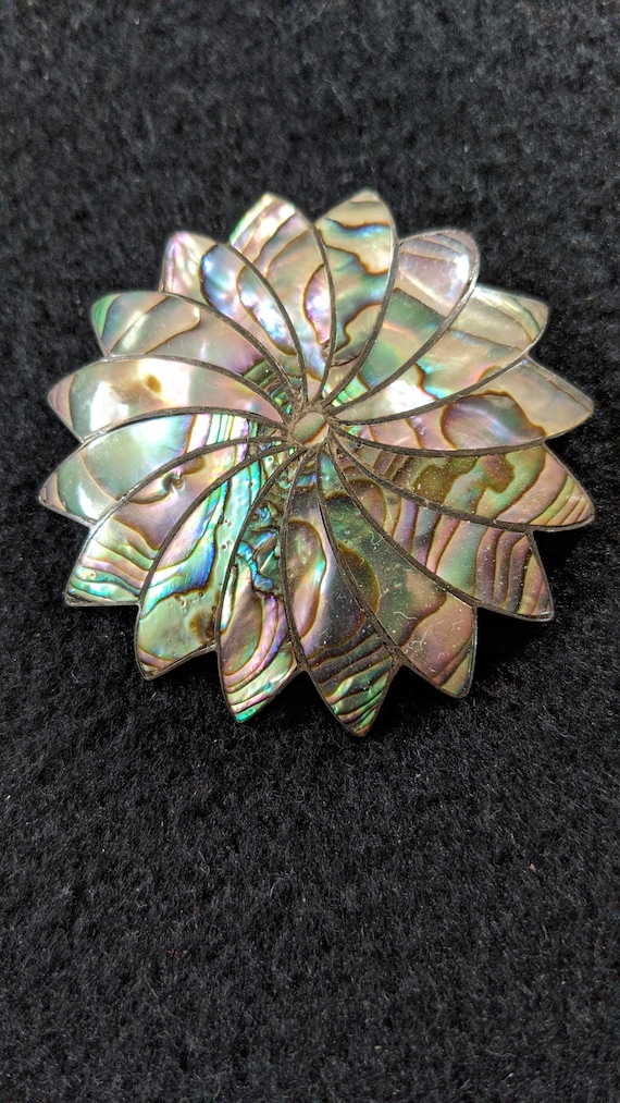 Pinwheel Brooch & Pendant Abalone Sterling Silver 