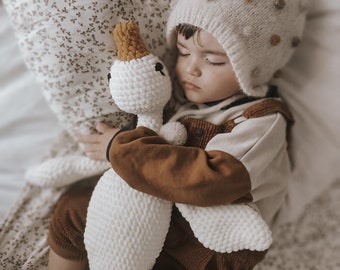 Crochet Goose Toy | Stuffed Goose Plushie | Soft Lovey for Baby | Handmade Nursery Decor | Baby Shower Gift