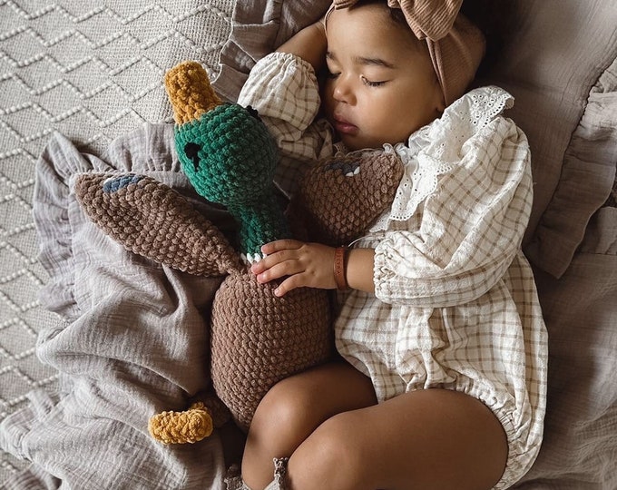 Duck Plushie Sleeping Toy | Crochet Cuddle Toy | Toddler Toy | Snuggle For Babies | Nursery Decor | Stuffed Animal