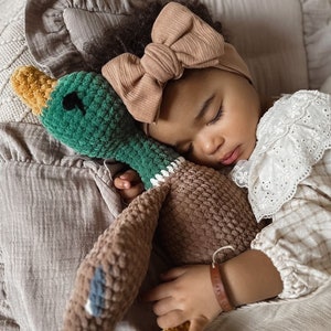 Duck Plushie Sleeping Toy Crochet Cuddle Toy Toddler Toy Snuggle For Babies Nursery Decor Stuffed Animal image 3