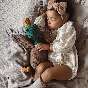 Duck Plushie Sleeping Toy Crochet Cuddle Toy Toddler Toy Snuggle For Babies Nursery Decor Stuffed Animal image 1