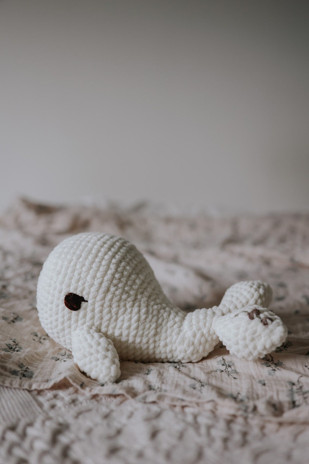 Whale Plush Toy Crochet Cuddle Emroidery Toy Toddler Toy Snuggle for