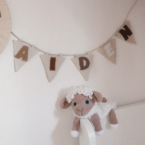 Personalised Baby Bunting - Custom Name & Color Fabric Bunting - £1.50 Per Flag - Perfect For Nursery Decor