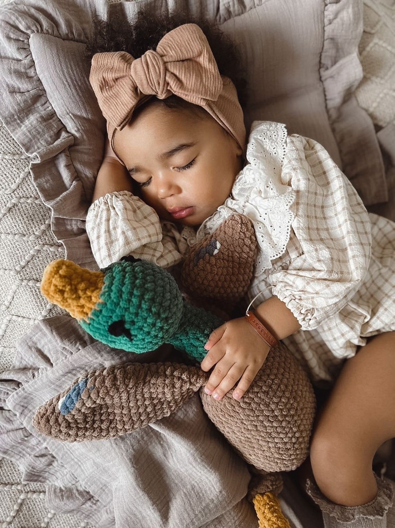 Duck Plushie Sleeping Toy Crochet Cuddle Toy Toddler Toy Snuggle For Babies Nursery Decor Stuffed Animal image 6