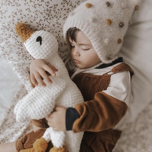Goose Plushie Sleeping Toy Crochet Cuddle Toy Toddler Toy Snuggle For Babies Nursery Decor Stuffed Animal image 8