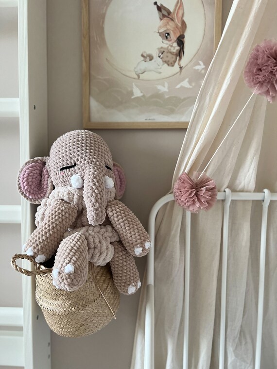 Elephant Pajama Bag Baby Plush Crochet Elephant Toy Cuddle Toy Kid