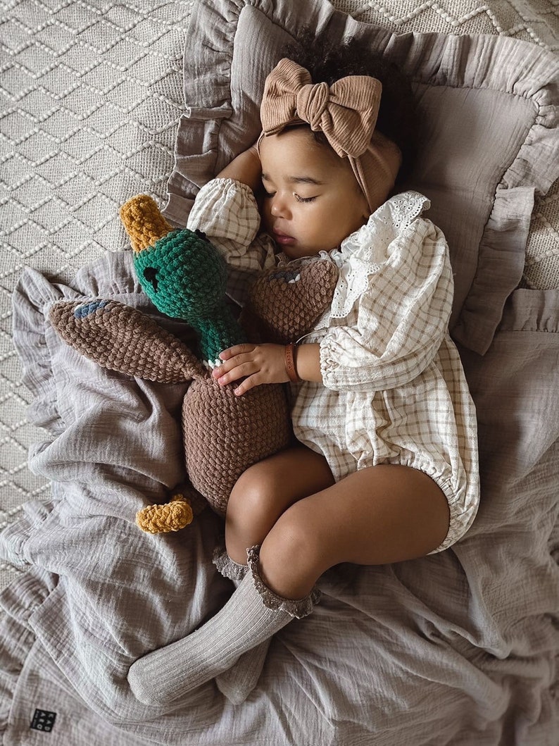 Duck Plushie Sleeping Toy Crochet Cuddle Toy Toddler Toy Snuggle For Babies Nursery Decor Stuffed Animal image 5