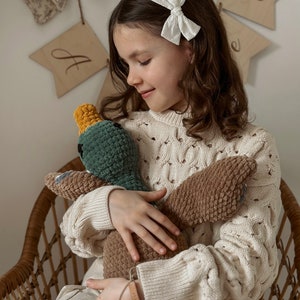 Duck Plushie Sleeping Toy Crochet Cuddle Toy Toddler Toy Snuggle For Babies Nursery Decor Stuffed Animal image 2