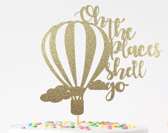 Oh The Places She&#39;ll Go Cake Topper For Baby Shower Gender Reveal Its A Girl Dr Seuss Theme. Double Sided Glitter Cardstock