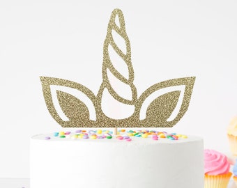 Unicorn Cake Topper For Birthday Party, Party Decorations, Unicorn Birthday Party. Double Sided Glitter Cardstock