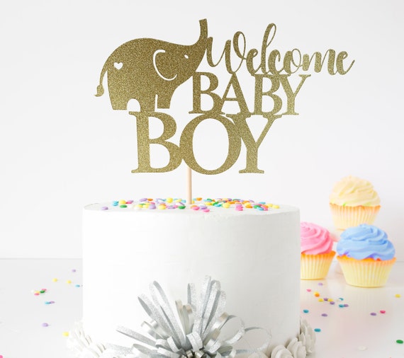 Bienvenido Bebe Nino Con El Pastel De Elefante Topper Para La Etsy Bienvenido Bebe Nino Con El Pastel De Elefante Topper Para La Etsy