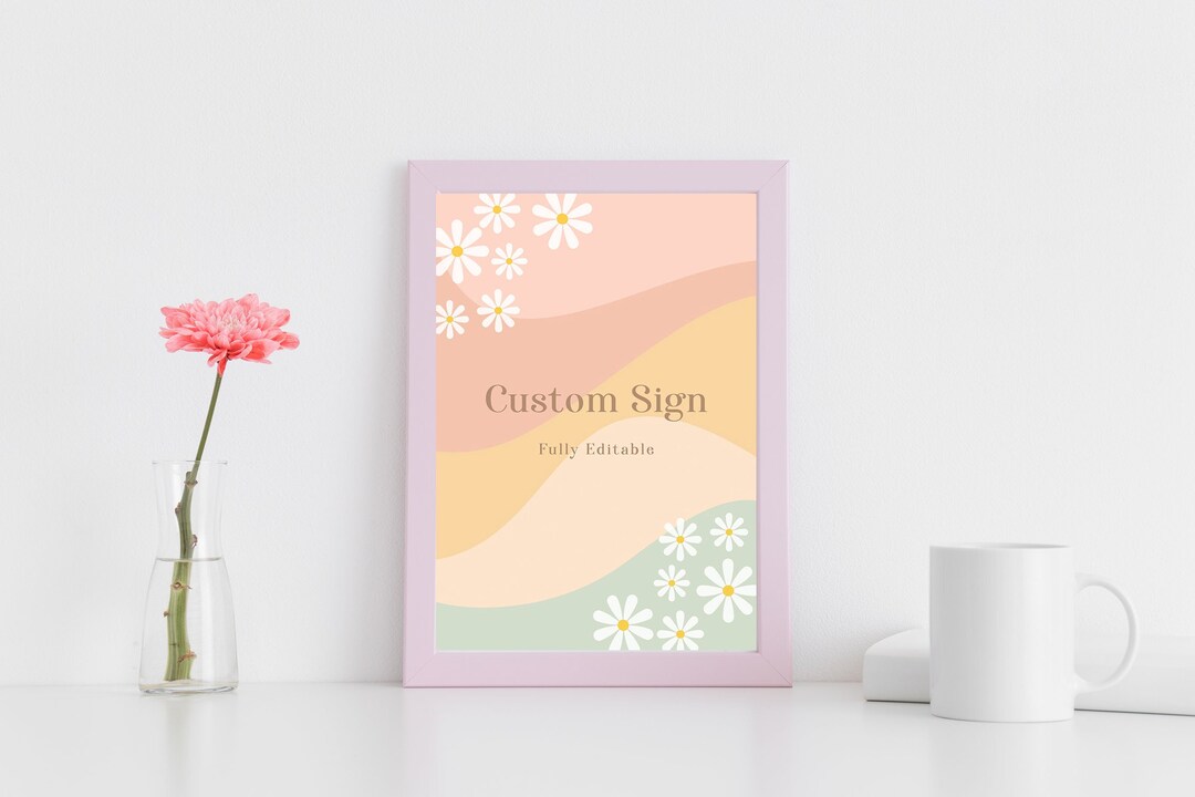 Editable Groovy Custom Sign Template Fully Customizable Hippie Theme ...
