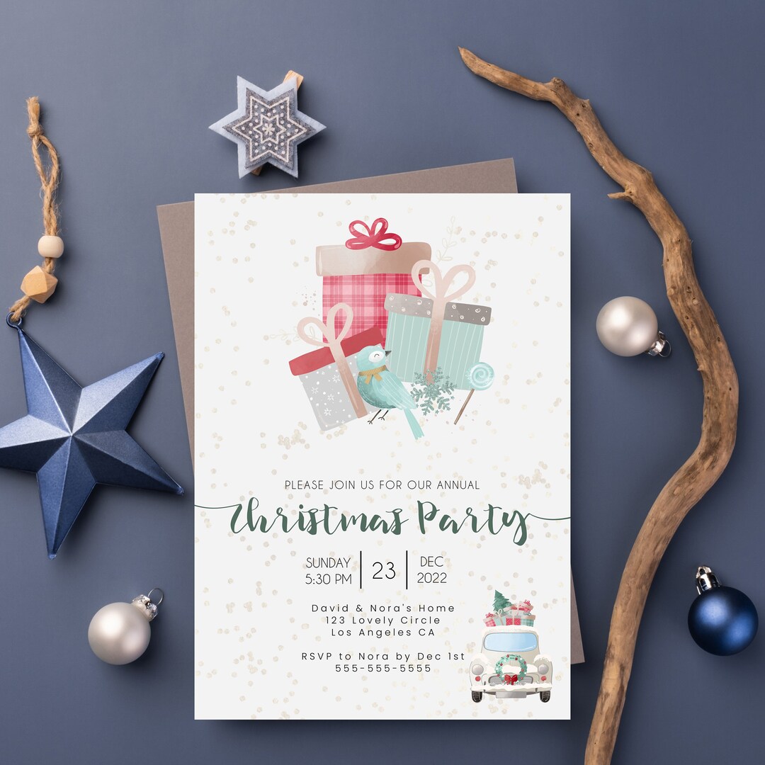 Editable Christmas Party Invitation Template Holiday Party Jingle and ...