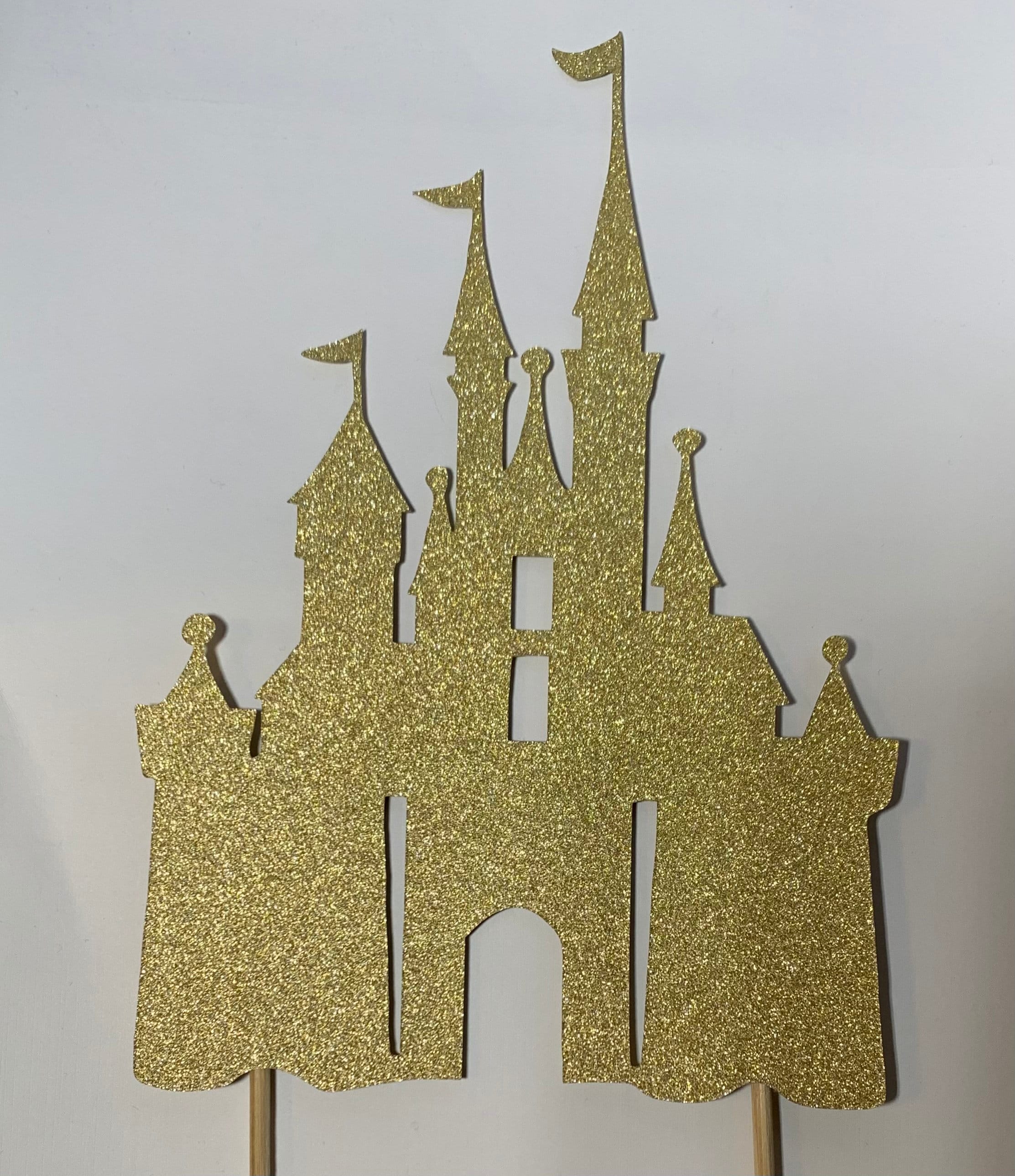 3D Disney Straw Topper Decoration Cinderella Castle Gold Glitter Refillable  Mug