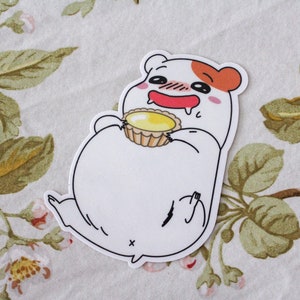Hamster Egg Tart Sticker: Cute Stickers, Anime Sticker, Kawaii Sticker, Stationery Supplies