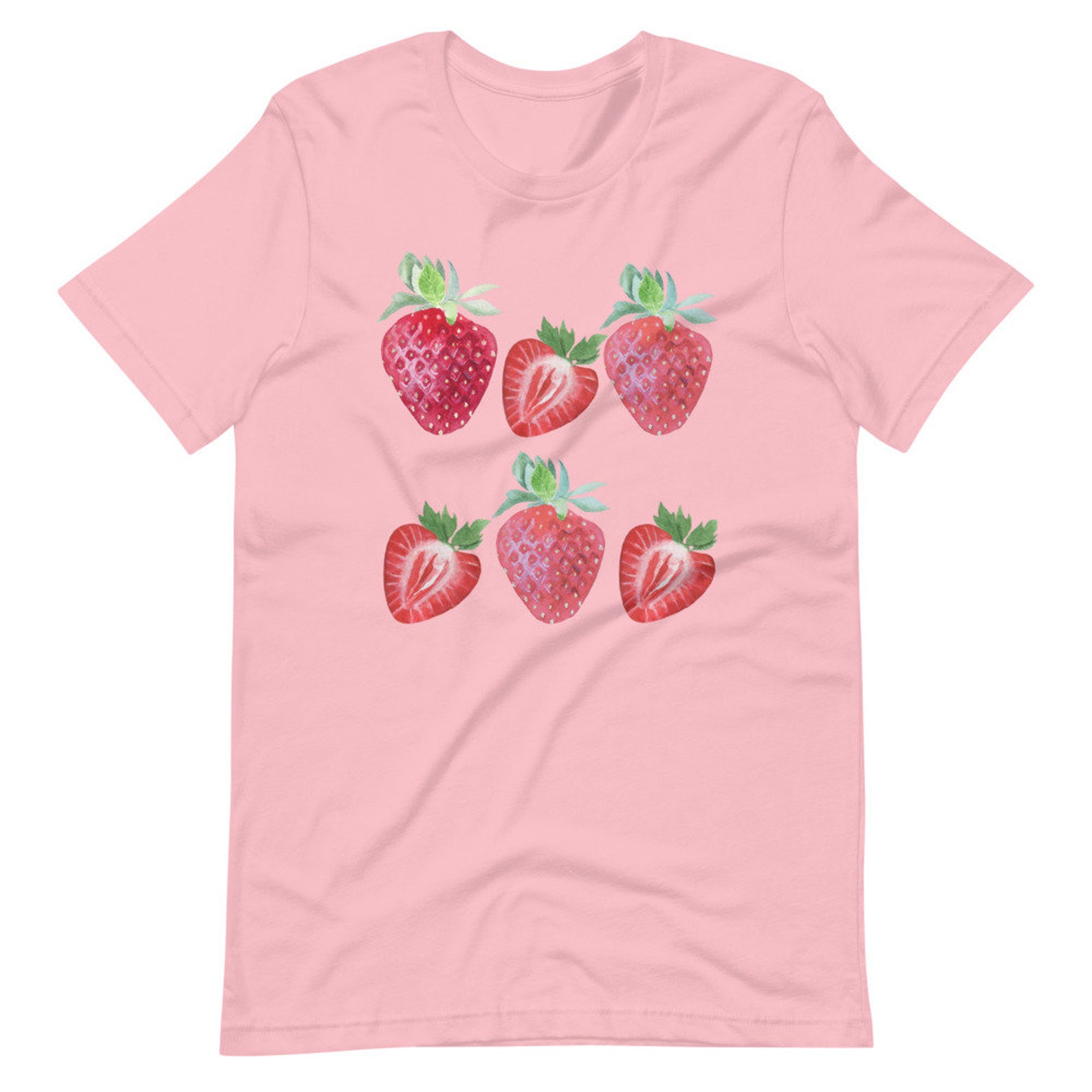 Women's Strawberry T-Shirt Strawberry Print Short-Sleeve | Etsy